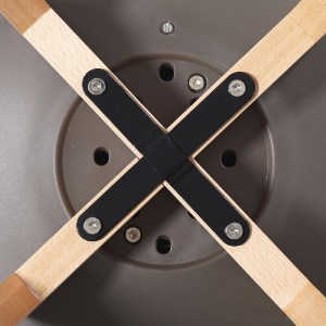 woo-37311 MARTIN ΚΑΡΕΚΛΑ ΤΡΑΠΕΖΑΡΙΑΣ METAL CROSS ΞΥΛΟ, PP SAND BEIGE, ΑΜΟΝΤΑΡΙΣΤΗ ΤΑΠΕΤΣΑΡΙΑ