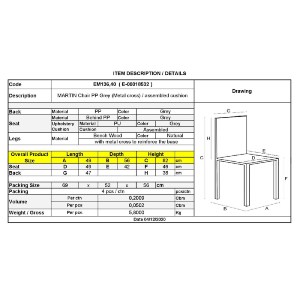 woo-38199 MARTIN ΚΑΡΕΚΛΑ METAL CROSS ΞΥΛΟ, PP ΓΚΡΙ, ΜΟΝΤΑΡΙΣΜΕΝΗ ΤΑΠΕΤΣΑΡΙΑ
