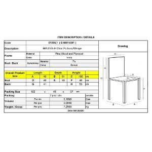 woo-38249 MALEVA-H ΚΑΡΕΚΛΑ ΞΥΛΟ - PU IVORY