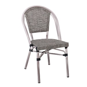 woo-38326 COSTA ΚΑΡΕΚΛΑ DINING ΑΛΟΥΜΙΝΙΟΥ, ΑΠΟΧΡΩΣΗ ANTIQUE GREY -TEXTILENE ΜΠΕΖ