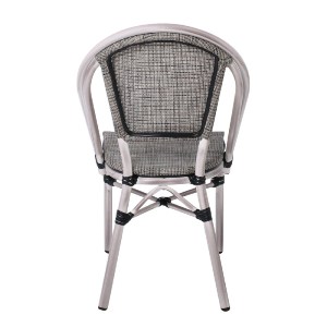 woo-38460 COSTA ΚΑΡΕΚΛΑ DINING ΑΛΟΥΜΙΝΙΟΥ, ΑΠΟΧΡΩΣΗ ANTIQUE GREY -TEXTILENE ΜΠΕΖ