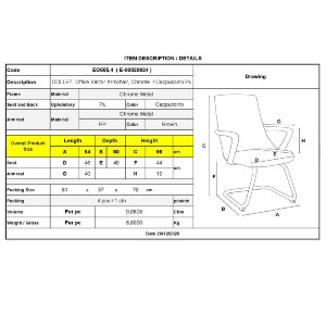 woo-38526 COLLET ΠΟΛΥΘΡΟΝΑ ΓΡΑΦΕΙΟΥ ΕΠΙΣΚΕΠΤΗ ΜΕΤΑΛΛΟ ΧΡΩΜΙΟ, PU CAPPUCCINO