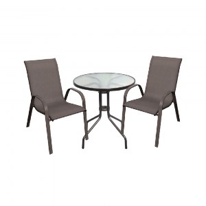 woo-39019_e-00023276-huge RIO SET ΚΗΠΟΥ - ΒΕΡΑΝΤΑΣ: ΤΡΑΠΕΖΙ + 2 ΠΟΛΥΘΡΟΝΕΣ ΜΕΤΑΛΛΟ ΚΑΦΕ, TEXTILENE ΚΑΦΕ