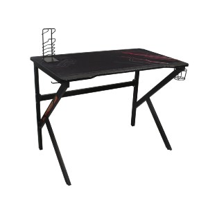 woo-39425 GAMING ΓΡΑΦΕΙΟ 100X60CM ΜΕΤΑΛΛΟ ΒΑΦΗ ΜΑΥΡΟ
