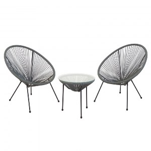 woo-39495_e-00023094-huge ACAPULCO SET ΚΗΠΟΥ - ΒΕΡΑΝΤΑΣ: ΤΡΑΠΕΖΙ + 2 ΠΟΛΥΘΡΟΝΕΣ ΜΕΤΑΛΛΟ ΜΑΥΡO / RATTAN ΓΚΡΙ