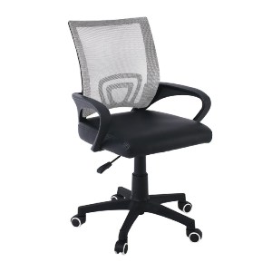 woo-39647 BF2101-P ΠΟΛΥΘΡΟΝΑ ΓΡΑΦΕΙΟΥ ΧΩΡΙΣ ΑΝΑΚΛΙΣΗ MESH ΓΚΡΙ - ΜΑΥΡΟ PU
