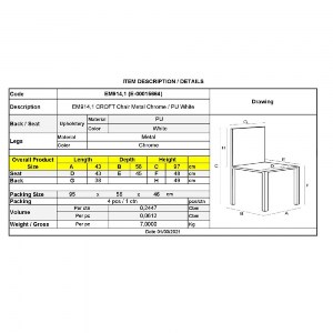 woo-39830_e-00015664_9-huge CROFT ΚΑΡΕΚΛΑ ΤΡΑΠΕΖΑΡΙΑΣ ΚΟΥΖΙΝΑΣ, ΜΕΤΑΛΛΟ ΧΡΩΜΙΟ, PU ΑΣΠΡΟ