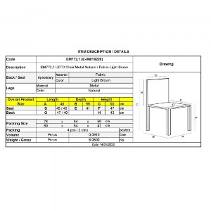 woo-39945_e-00019228_9-huge LETO ΚΑΡΕΚΛΑ TΡΑΠΕΖΑΡΙΑΣ ΚΟΥΖΙΝΑΣ, ΜΕΤΑΛΛΟ ΒΑΦΗ ΦΥΣΙΚΟ, ΥΦΑΣΜΑ ΑΝΟΙΧΤΟ ΚΑΦΕ