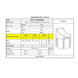 woo-40053 SOUL ΠΟΛΥΘΡΟΝΑ ΤΡΑΠΕΖΑΡΙΑΣ ΣΑΛΟΝΙΟΥ ΚΟΥΖΙΝΑΣ, ΜΕΤΑΛΛΟ ΒΑΦΗ ΚΑΡΥΔΙ, ΥΦΑΣΜΑ ΓΚΡΙ