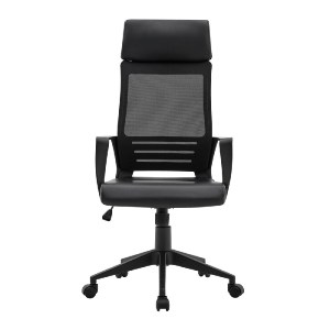 woo-40355 BF2500 ΠΟΛΥΘΡΟΝΑ ΓΡΑΦΕΙΟΥ ΔΙΕΥΘΥΝΤΗ MESH ΜΑΥΡΟ - PU ΜΑΥΡΟ