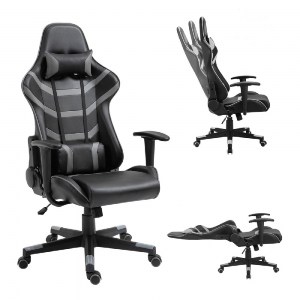 woo-40428_e-00023340-huge BF9050 GAMING ΠΟΛΥΘΡΟΝΑ ΓΡΑΦΕΙΟΥ, ΑΝΑΚΛΙΣΗ ΠΛΑΤΗΣ ΕΩΣ 90°, PU ΜΑΥΡΟ - ΓΚΡΙ