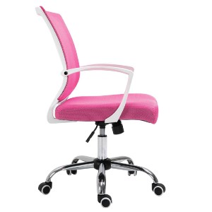 woo-40558 BF2120-S ΠΟΛΥΘΡΟΝΑ ΓΡΑΦΕΙΟΥ ΑΣΠΡΟ - ΜΕΤΑΛΛΟ ΒΑΣΗ ΧΡΩΜΙΟ MESH ΡΟΖ
