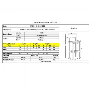 woo-40701_e-00021322_9-huge STAB ΣΚΑΜΠΟ BAR ΜΕ ΠΛΑΤΗ, ΜΕΤΑΛΛΟ ΒΑΦΗ ΑΝΘΡΑΚΙ, ΚΑΘΙΣΜΑ ΑΠΟΧΡΩΣΗ ANTIQUE BROWN