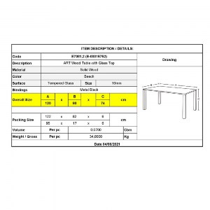 woo-40804_e-00015752_9-huge ART WOOD ΤΡΑΠΕΖΙ ΚΟΥΖΙΝΑΣ ΤΡΑΠΕΖΑΡΙΑΣ, ΟΞΙΑ ΦΥΣΙΚΟ, ΕΠΙΦΑΝΕΙΑ ΓΥΑΛΙ