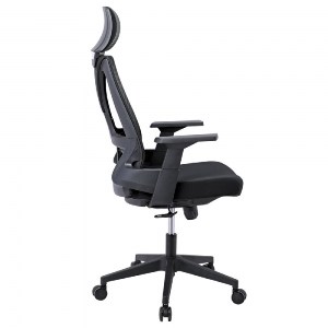 woo-41370 BF8750 ΠΟΛΥΘΡΟΝΑ ΓΡΑΦΕΙΟΥ ΔΙΕΥΘΥΝΤΗ, MESH ΜΑΥΡΟ, ΥΦΑΣΜΑ ΜΑΥΡΟ