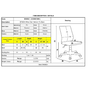 woo-41522 BF9860 ΠΟΛΥΘΡΟΝΑ ΓΡΑΦΕΙΟΥ ΜΕΤΑΛΛΟ ΧΡΩΜΙΟ ΚΑΡΥΔΙ - PU ΜΑΥΡΟ