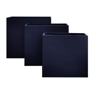 woo-41600 FLOWER POT-13 SET 3 ΤΕΜΑΧΙΩΝ ΑΠΟΧΡΩΣΗ BLACK