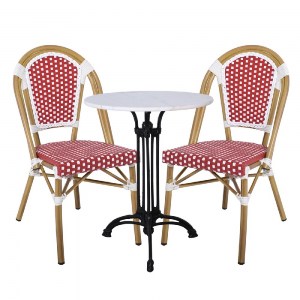 woo-42928_e-00023781_4-huge PARIS ΚΑΡΕΚΛΑ BISTRO, ΑΛΟΥΜΙΝΙΟ ΦΥΣΙΚΟ, WICKER ΑΣΠΡΟ - ΚΟΚΚΙΝΟ, ΣΤΟΙΒΑΖΟΜΕΝΗ