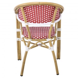 woo-43287_e-00024032_2-huge VEGERA ΠΟΛΥΘΡΟΝΑ DINING ΑΛΟΥΜΙΝΙΟ ΦΥΣΙΚΟ, WICKER ΑΣΠΡΟ - ΚΟΚΚΙΝΟ, ΣΤΟΙΒΑΖΟΜΕΝΗ