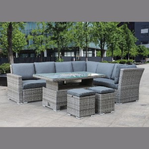 woo-43877 BOOZER SET ΣΑΛΟΝΙ-ΤΡΑΠΕΖΑΡ.ALU ΤΡΑΠΕΖΙ ΑΝΥΨΟΥΜΕΝΟ+2Τ 3Θ ΓΩΝΙΑ +2Τ ΣΚΑΜΠΟ, ΓΚΡΙ - ΑΝΘΡΑΚΙ