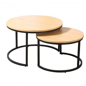 woo-44011 BOZZI SET-2 ΤΡΑΠΕΖΑΚΙΑ ΣΑΛΟΝΙΟΥ-ΚΑΘΙΣΤΙΚΟΥ, ΜΕΤΑΛΛΟ ΒΑΦΗ ΜΑΥΡΟ, ΑΠΟΧΡΩΣΗ ΦΥΣΙΚΟ
