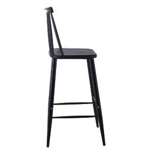 woo-44235 LAVIDA ΣΚΑΜΠΟ BAR ΜΕ ΠΛΑΤΗ, ΜΕΤΑΛΛΟ ΒΑΦΗ ΜΑΥΡΟ, PP ΜΑΥΡΟ