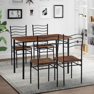 woo-44584 IVAR SET ΤΡΑΠΕΖΑΡΙΑ ΣΑΛΟΝΙΟΥ ΚΟΥΖΙΝΑΣ: ΤΡΑΠΕΖΙ + 4 ΚΑΡΕΚΛΕΣ ΜΕΤΑΛΛΟ ΒΑΦΗ ΜΑΥΡΟ, ΚΑΡΥΔΙ