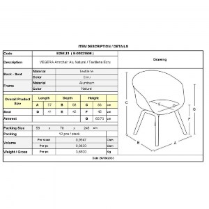 woo-44942_e-00021506_9-huge VEGERA ΠΟΛΥΘΡΟΝΑ DINING ΑΛΟΥΜΙΝΙΟ ΒΑΦΗ ΦΥΣΙΚΟ TEXTILENE ΕΚΡΟΥ, ΣΤΟΙΒΑΖΟΜΕΝΗ