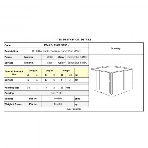 woo-45363_e-00024733_9-huge BRIO SLAT ΤΡΑΠΕΖΙ-PRO ΚΗΠΟΥ - ΒΕΡΑΝΤΑΣ, ΜΕΤΑΛΛΟ ΒΑΦΗ SANDY BLUE 5415C