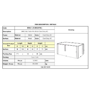 woo-45365 BRIO SLAT ΤΡΑΠΕΖΙ-PRO ΚΗΠΟΥ - ΒΕΡΑΝΤΑΣ, ΜΕΤΑΛΛΟ ΒΑΦΗ COOL GREY 4C