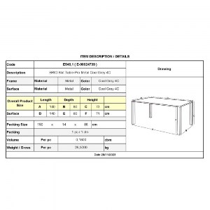 woo-45368 BRIO FLAT ΤΡΑΠΕΖΙ-PRO ΚΗΠΟΥ - ΒΕΡΑΝΤΑΣ, ΜΕΤΑΛΛΟ ΒΑΦΗ COOL GREY 4C
