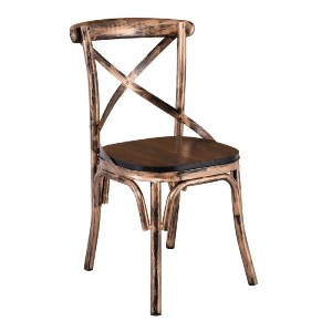 woo-45397 MARLIN WOOD ΚΑΡΕΚΛΑ DARK OAK, ΜΕΤΑΛΛΟ ΒΑΦΗ BLACK GOLD
