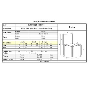 woo-45411 BELLA ΚΑΡΕΚΛΑ ΤΡΑΠΕΖΑΡΙΑΣ, ΜΕΤΑΛΛΟ ΒΑΦΗ ΜΑΥΡΟ, ΥΦΑΣΜΑ ΑΠΟΧΡΩΣΗ SUEDE ΚΑΦΕ
