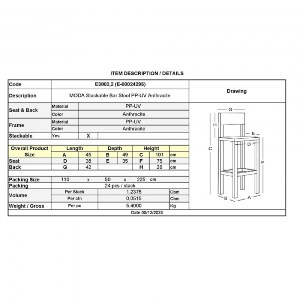 woo-45419_e-00024295_9-huge MODA ΣΚΑΜΠΟ BAR-PRO ΣΤΟΙΒΑΖΟΜΕΝΟ, PP-UV PROTECTION ΑΠΟΧΡΩΣΗ ΑΝΘΡΑΚΙ