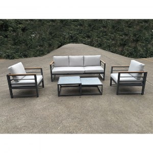 woo-45929 MARILIAN SET ΣΑΛΟΝΙ ΚΗΠΟΥ, 5ΤΕΜ, ΜΕΤΑΛΛΟ ΒΑΦΗ ΑΝΘΡΑΚΙ, ΜΑΞΙΛΑΡΙΑ ΓΚΡΙ