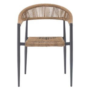 woo-45987 MADY ΠΟΛΥΘΡΟΝΑ ΒΕΡΑΝΤΑΣ-ΚΗΠΟΥ ALU ΑΝΘΡΑΚΙ, ROPE WICKER ΦΥΣΙΚΟ, ΣΤΟΙΒΑΖΟΜΕΝΗ