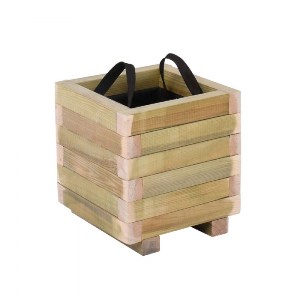 woo-46331 FLOWER POT WOOD ΓΛΑΣΤΡΑ, ΕΜΠΟΤΙΣΜΟΥ PINE, ΑΠΟΧΡΩΣΗ ΦΥΣΙΚΟ, 40X40X36CM