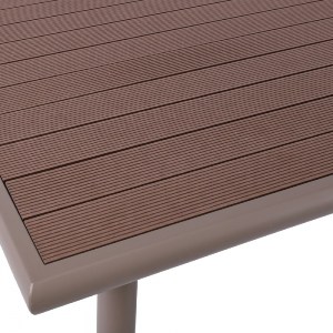 woo-46690 SERRANO ΤΡΑΠΕΖΙ ΚΗΠΟΥ-ΒΕΡΑΝΤΑΣ ΜΕΤΑΛΛΟ ΒΑΦΗ SAND BEIGE, POLYWOOD ΚΑΡΥΔΙ