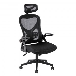 woo-46874 BF3050 ΠΟΛΥΘΡΟΝΑ ΓΡΑΦΕΙΟΥ- ΔΙΕΥΘΥΝΤΗ, MESH ΜΑΥΡΟ, ΜΠΡΑΤΣΑ UP-DOWN