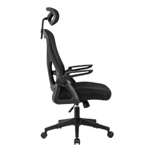 woo-46875 BF3050 ΠΟΛΥΘΡΟΝΑ ΓΡΑΦΕΙΟΥ- ΔΙΕΥΘΥΝΤΗ, MESH ΜΑΥΡΟ, ΜΠΡΑΤΣΑ UP-DOWN