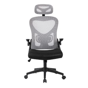 woo-46882 BF3050 ΠΟΛΥΘΡΟΝΑ ΓΡΑΦΕΙΟΥ- ΔΙΕΥΘΥΝΤΗ, MESH ΜΑΥΡΟ-ΓΚΡΙ, ΜΠΡΑΤΣΑ UP-DOWN
