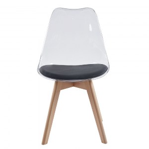 woo-46937 MARTIN ΚΑΡΕΚΛΑ ΞΥΛΟ, PET CLEAR, PU ΜΑΥΡΟ, ΜΟΝΤΑΡΙΣΜΕΝΗ ΤΑΠΕΤΣΑΡΙΑ