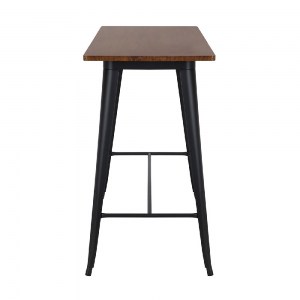woo-46972 RELIX WOOD DARK OAK ΤΡΑΠΕΖΙ BAR-PRO, ΜΕΤΑΛΛΟ ΒΑΦΗ ΜΑΥΡΟ