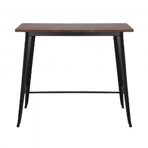 woo-46973 RELIX WOOD DARK OAK ΤΡΑΠΕΖΙ BAR-PRO, ΜΕΤΑΛΛΟ ΒΑΦΗ ΜΑΥΡΟ