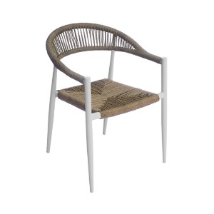 woo-47154 MADY ΠΟΛΥΘΡΟΝΑ ΒΕΡΑΝΤΑΣ-ΚΗΠΟΥ ALU ΑΣΠΡΟ, ROPE WICKER ΦΥΣΙΚΟ, ΣΤΟΙΒΑΖΟΜΕΝΗ
