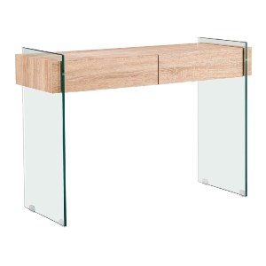 woo-47176 GLASSER WOOD ΚΟΝΣΟΛΑ ΔΙΑΦΑΝΟ ΓΥΑΛΙ 12MM - ΜΕ ΣΥΡΤΑΡΙΑ ΑΠΟΧΡΩΣΗ ΔΡΥΣ