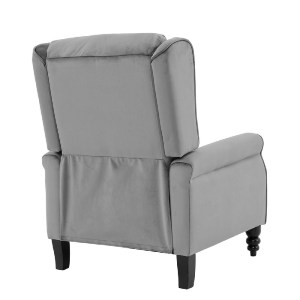 woo-47197 SIMPLE RELAX ΠΟΛΥΘΡΟΝΑ ΜΠΕΡΖΕΡΑ ΣΑΛΟΝΙΟΥ, ΚΑΘΙΣΤΙΚΟΥ, ΥΦΑΣΜΑ VELURE ΓΚΡΙ