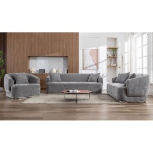 woo-47211 CARACAS SET ΣΑΛΟΝΙ - ΚΑΘΙΣΤΙΚΟ ΠΟΛΥΘΡΟΝΑ-2ΘΕΣΙΟΣ-3ΘΕΣΙΟΣ, ΥΦΑΣΜΑ ΓΚΡΙ