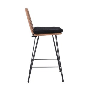 woo-47330 SALSA ΣΚΑΜΠΟ BAR-PRO ΜΕ ΠΛΑΤΗ, ΜΑΞΙΛΑΡΙ ΜΑΥΡΟ, ΜΕΤ.ΒΑΦΗ ΜΑΥΡΟ, WICKER ΦΥΣΙΚΟ