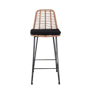 woo-47332 SALSA ΣΚΑΜΠΟ BAR-PRO ΜΕ ΠΛΑΤΗ, ΜΑΞΙΛΑΡΙ ΜΑΥΡΟ, ΜΕΤ.ΒΑΦΗ ΜΑΥΡΟ, WICKER ΦΥΣΙΚΟ